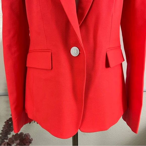 Rag & Bone Lexington Virgin Wool Tailtor-Fit Blazer Neon Orange US4 $550 - Picture 6 of 16